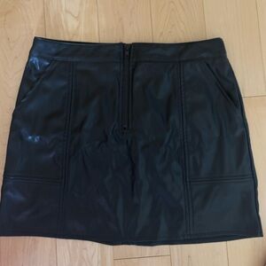 Black Faux Leather Mini Skirt